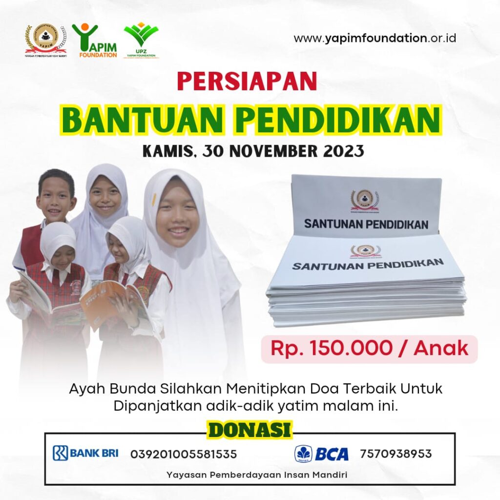 Santunan Pendidikan Alat Tulis dan Dana Pendidikan