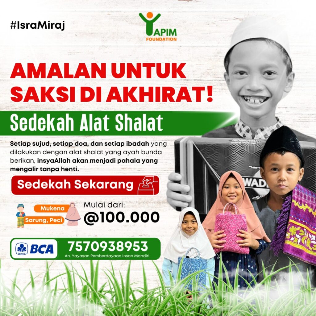 Sedekah Alat Sholat di Momen Isra Miraj
{sedekah}