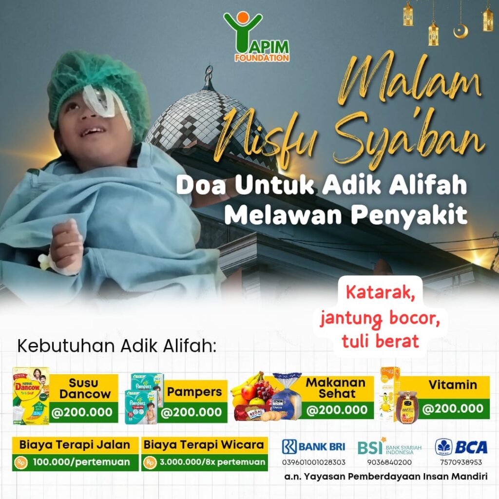 Bantu Cukupi Pengobatan Adik Alifah
{doanasi}