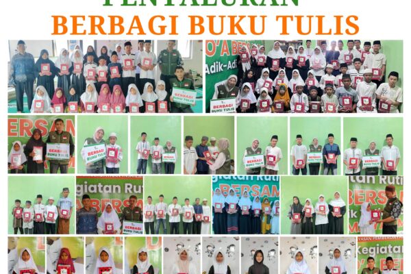 embagian buku tulis untuk anak yatim dan dhuafa oleh YAPIM Foundation
