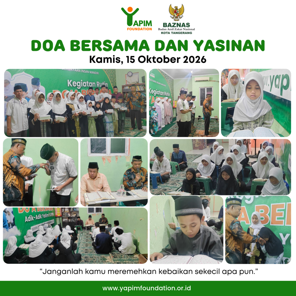 Doa bersama dan Yasinan anak yatim binaan YAPIM Foundation pada Kamis, 15 Oktober 2026